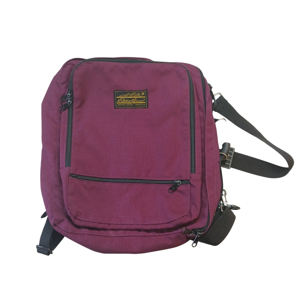 Eddie Bauer Plum Shoulder Backpack with Multiple Zip Pockets